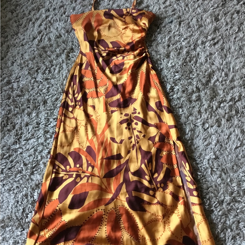 House of Harlow 1960 Yellow and Orange Strapless Sundress